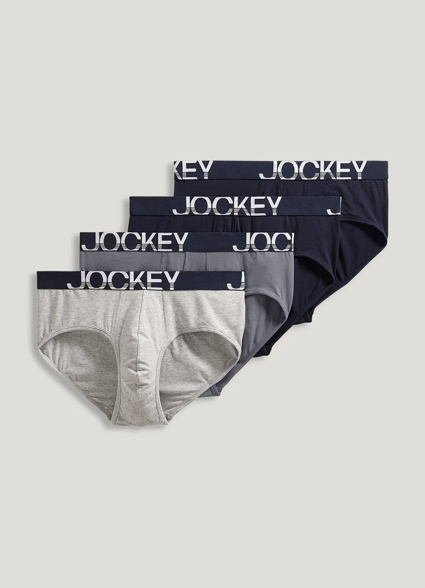 Men's Jockey 4-Pack ActiveStretch Briefs, Size: XXL, Grey