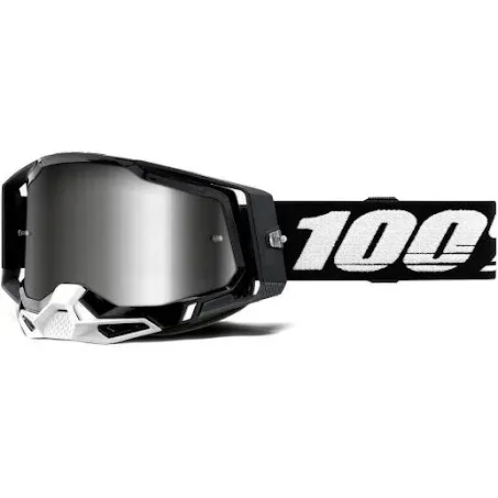 100% Racecraft 2 Goggles - Black/Silver Mirror Lens