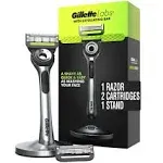 Gillette Labs with Exfoliating Bar Men's Razor, Includes 2 Razor Blade Refills and Premium Magnetic Stand *EN