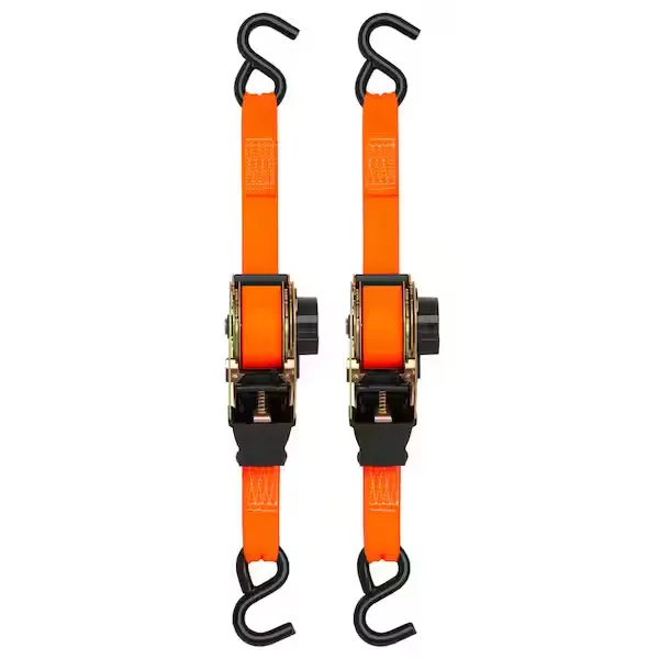 SmartStraps 10 ft. x 1.5 in. Orange Retractable Ratchet Tie Down Straps with 1,000 lb. Safe Work Load - 2 pack 173W