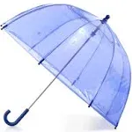 Totes Kids' Vinyl Pinch-Proof Clear Bubble Umbrella - Blue