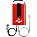 GASLAND 6L 1.58GPM Portable Propane Tankless Water Heater with 1.6 GPM Water Pump and 1/2" Twist-On Pipe Strainer