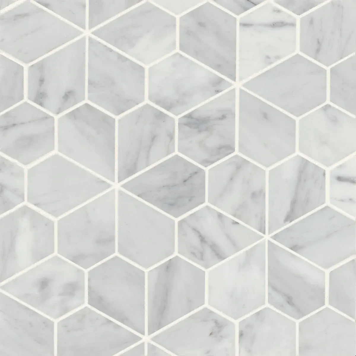 Bedrosians Monet Floral 2 in. x 2 in. Honed White Carrara Marble Mosaic Tile (3.26 Sq. ft./Case)