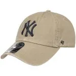 &#039;47 New York Yankees Clean Up Khaki/Navy Logo Adjustable Strap Hat Dad Cap