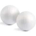 Juvale 2 Pack Foam Balls for Crafts, 6" Round White Polystyrene Spheres for DIY Projects, Ornaments, School Modeling, Drawing