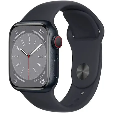 Apple Watch Series 8 (GPS, 45mm) Midnight Aluminum Case with Midnight Sport Band (Renewed Premium)