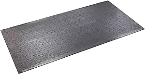 SuperMats High Density Commercial Grade Solid Equipment Mat 40GS Made in U.S.A. for Cardio Equipment Recumbent Bikes and General Floor Mat Needs (60 in x 30 in x 0.125 in) , Black