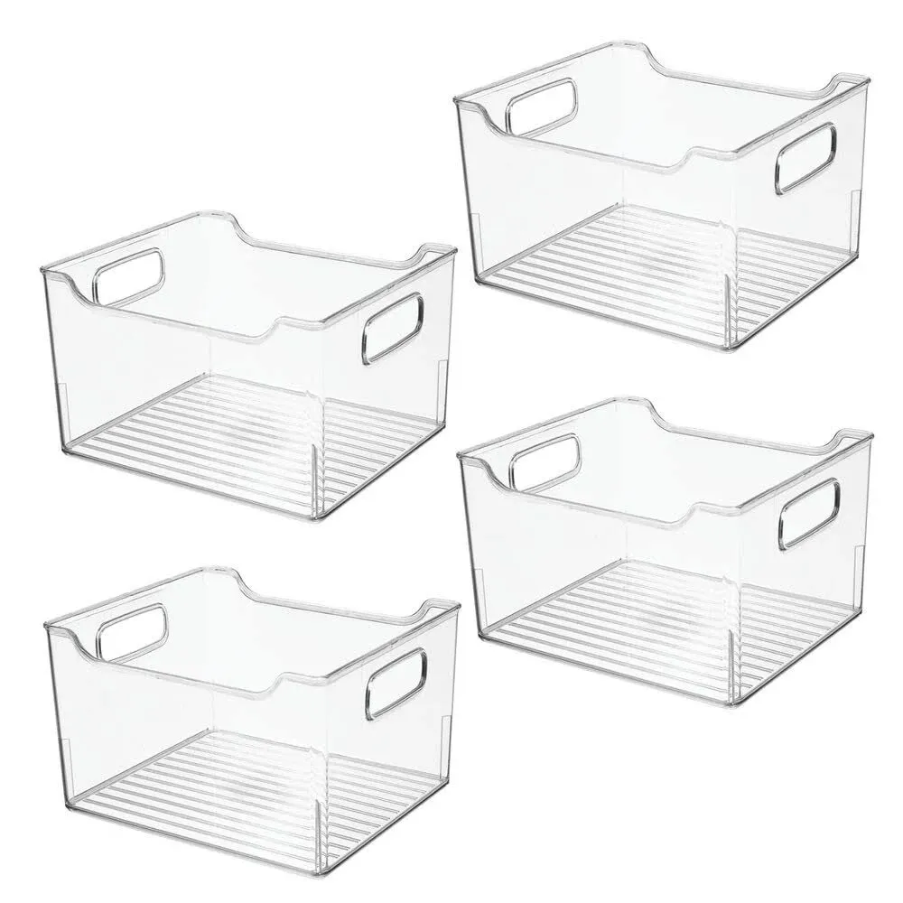 mDesign Deep Plastic Office Storage Container Bin with Handles mDesign