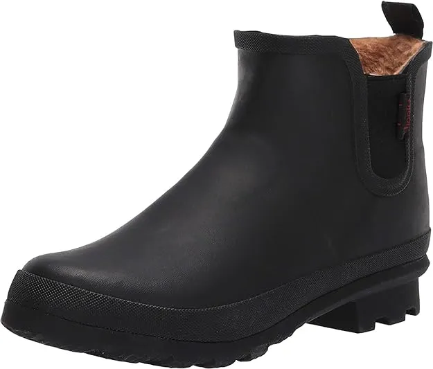 Chooka Women's Plush Chelsea Rain Bootie - Black 9 / Black