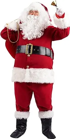 Wholesale SALE! PLUSH ADULT SANTA CLAUS CHRISTMAS COMPLETE SUIT COSTUME (Sold by the piece)