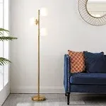 SAFAVIEH Lighting Collection Devlyn Mid-Century Modern Gold 63-inch 3-Light Floor Lamp