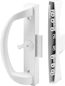 Prime-Line C 1263 Diecast, White, Patio Door Handle Set with Clamp Upgrade (Single Pack)