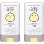 Baby Bum Mineral Sunscreen Face Stick - SPF 50 - UVA,UVB Face and Body Protection - Fragrance Free Safe for Sensitive Skin- Travel Size 0.45 Ounce (Pack of 2)