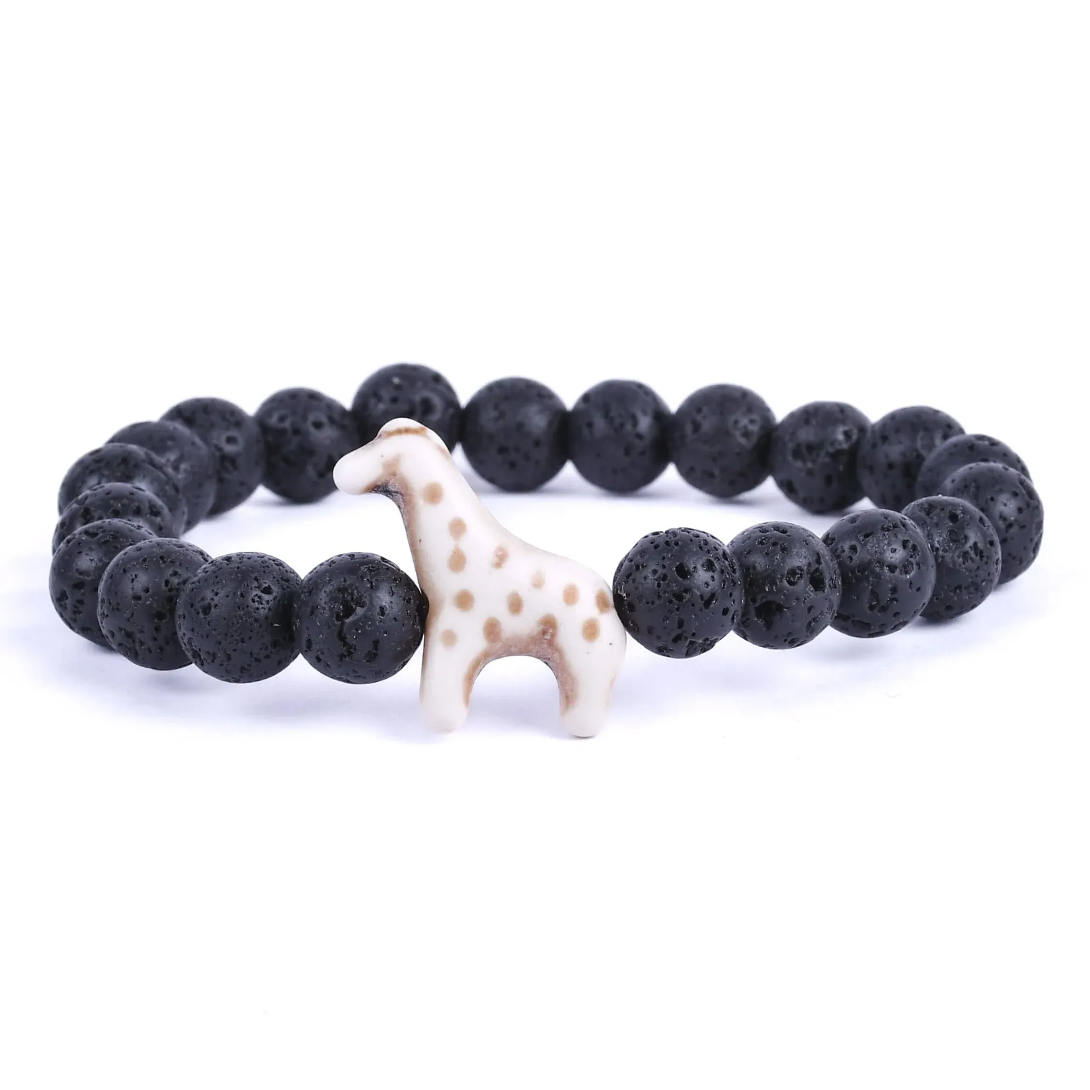 Fahlo Giraffe Tracking Bracelet, Elastic, Supports Somali Giraffe Project, One Size Fits Most for Men and Women (Lava Stone)