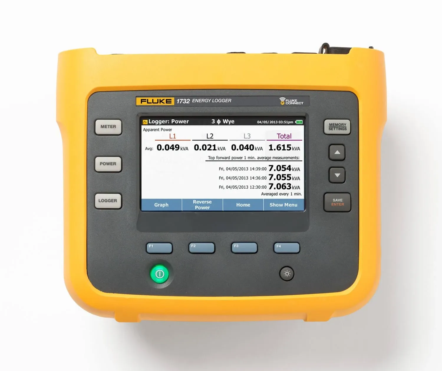 FLUKE 1734 BASIC THREE PHASE POWER MEASUREMENT ELECTRICAL ENERGY LOGGER