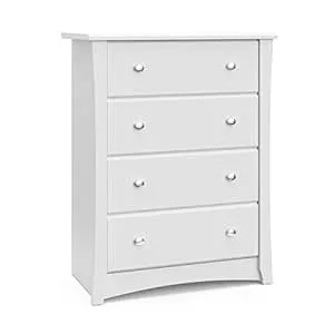 Stork Craft Crescent 4-Drawer Dresser - White