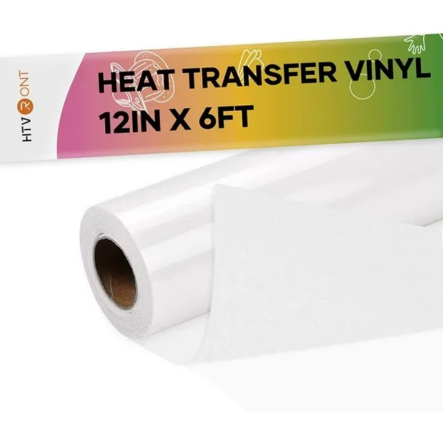 HTVRONT White 12 inch x 6ft Flock HTV Heat Transfer Vinyl for T-Shirts, Iron On Vinyl Easy to Cut, Size: 12\ x 6ft