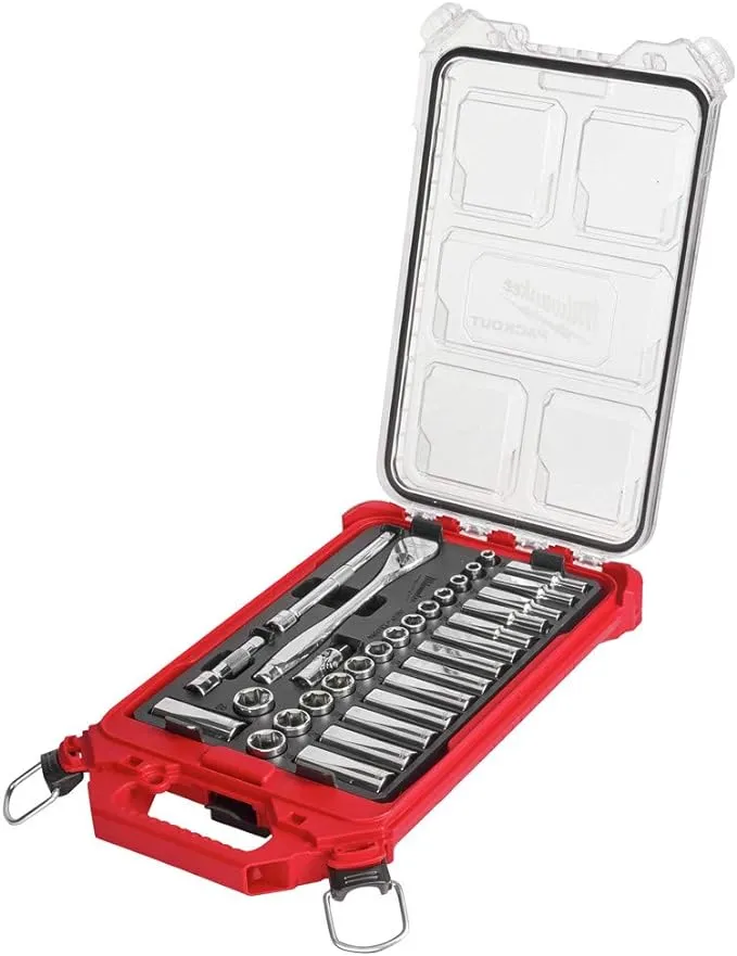 Milwaukee Ratchet and Socket PACKOUT Set