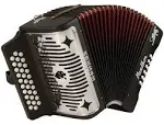 Hohner Panther G/C/F 3-Row Diatonic Accordion - Black