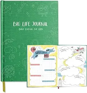 Big Life Journal - Daily Journal for Kids - A Growth Mindset Workbook for Children – Interactive Journal and Goal Planner for Kids – Daily Guided Journal for Children… (Green)