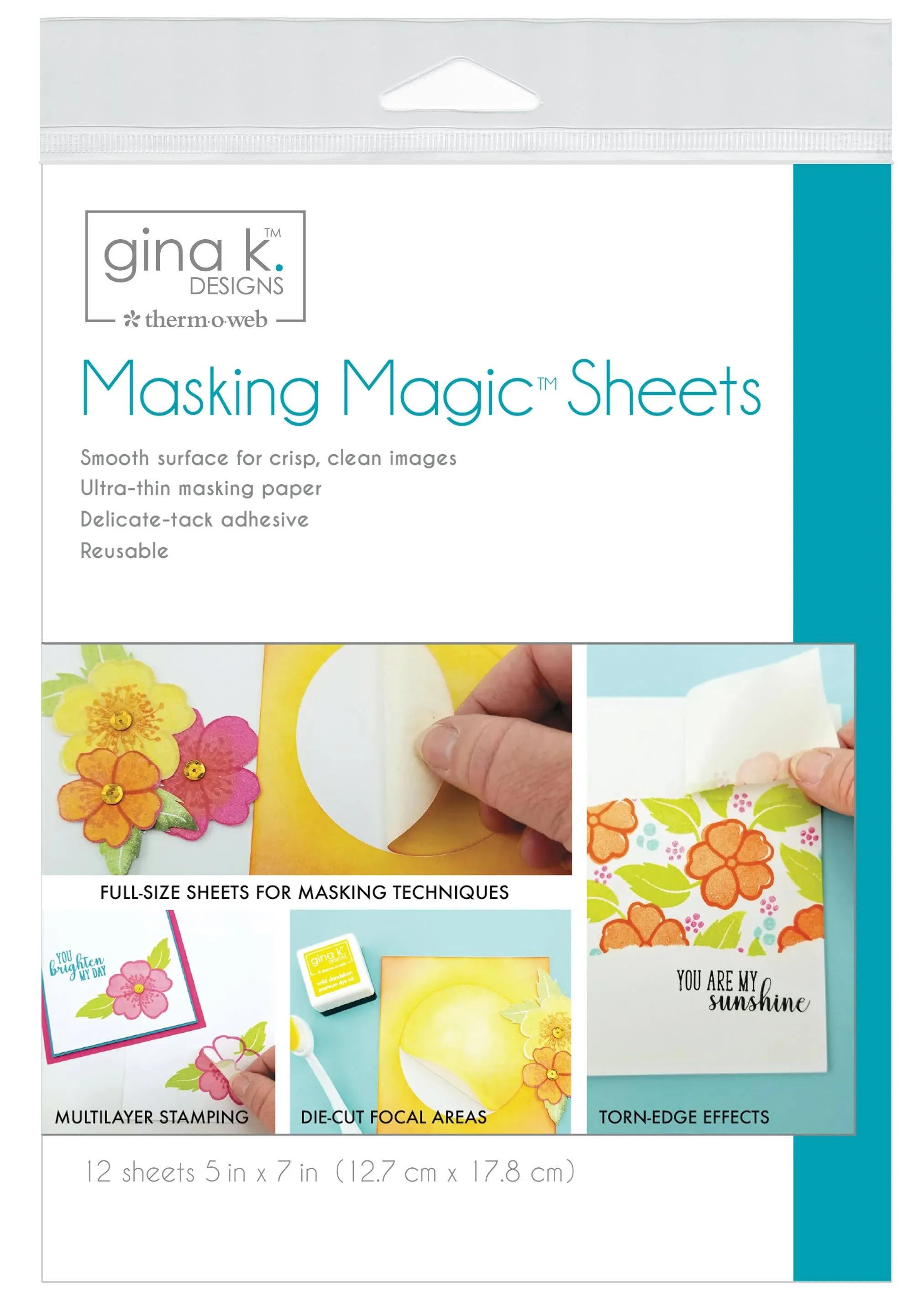 Gina K Designs Masking Magic Sheets 5"x7" 12/Pkg