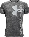 Under Armour Tech Split Logo Hybrid Short Sleeve - Boys' Black / White L