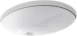 Kohler Caxton White Undermount Oval Bathroom Sink with Overflow