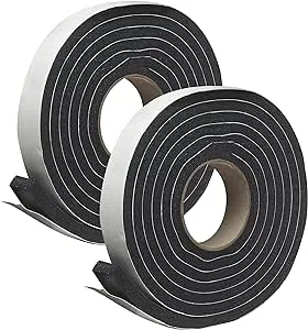 THERMWELL Black Rubber Foam Weatherseal Tape, 1-1/4 x 7/16-In. x 10-Ft. R516H