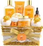 Luxe Almond Milk & Honey Spa Gift Basket - 10 Piece Home Bath Kit