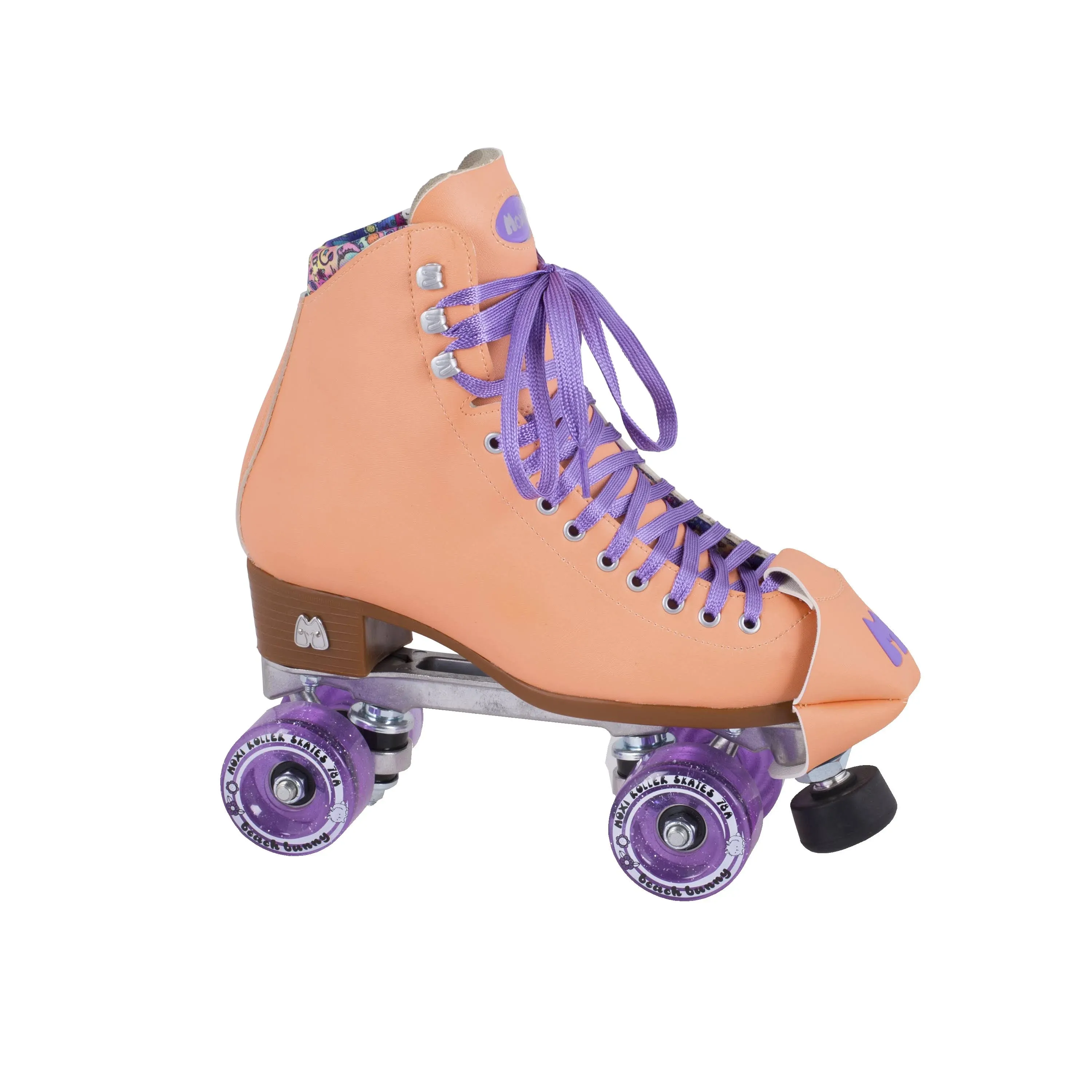 Moxi Beach Bunny Roller Skates - Size 8, Peach Blanket