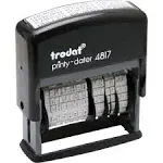 Trodat Economy 12-Message Date Stamp, Self-Inking, 2" x 0.38", Black