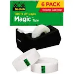 (6 Pack) - Scotch Magic Greener Tape 3M, 3/4 inch x 900 inch Refills