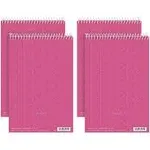 Prism Steno Pads, Gregg Rule, Pink Cover, 80 Pink 6 x 9 Sheets, 4/Pack