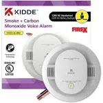 Kidde 21032082 Hardwired Interconnectable Smoke and Carbon Monoxide Detector with AA Battery Backup and Voice Alerts