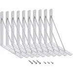 Shelf Brackets 10 x 8 inch Metal Shelves Supports 90 Degree Triangle Heavy Du...