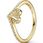 Pandora Women's Sparkling Wishbone Heart Ring