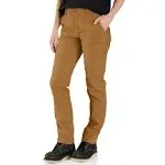 Carhartt Women's Canvas Work Pant - Relaxed Fit Rugged Flex | Brown | 24