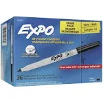 Expo Low Odor Dry Erase Markers, Ultra Fine Tip - Office Pack, Black, 36/Pack