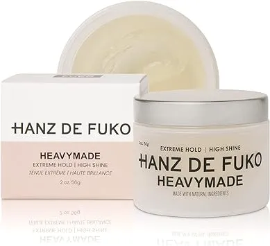 Hanz de Fuko Heavymade – Premium Men’s Hair Styling Pomade – Extreme Hold, High Shine – Vegan, Certified Organic Ingredients - 56g