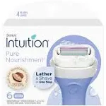 Schick Intuition Pure Nourishment 4 Blade 6 Replacement Cartrdges