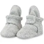 Zutano Cozie Fleece Gripper Baby Bootie - Heather Gray, 18M