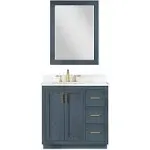 Altair Gazsi 36" Single Bathroom Vanity Set in Classic Blue with Mirror