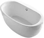 Kohler 6368-0 Sunstruck 66" x 36" Oval Freestanding Bath with Straight Shroud and Center Drain - White