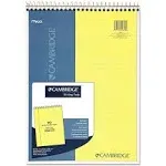 Mead Cambridge Stiff-Back Wirebound Legal Pad Canary 70 Sheets