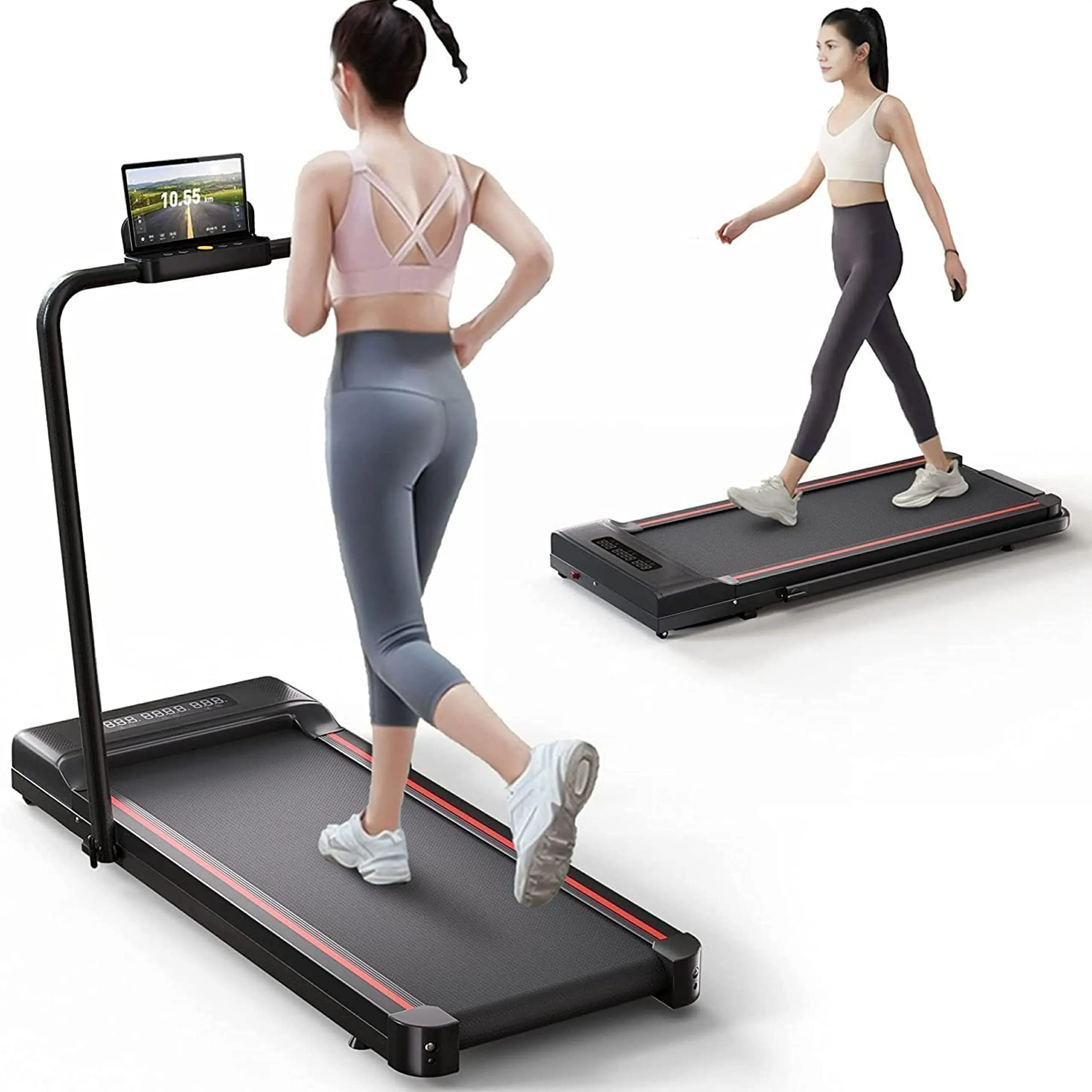 Treadmill-Walk<wbr/>ing Mat-Under Table Treadmill-3 in 1 Folding Treadmill Black Red