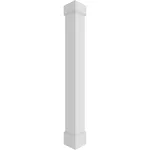 Ekena Millwork CC0804ENPMIMI 8"W x 4'H Premium Square Non-Tapered Smooth PVC Endura-Craft Column Wrap Kit, Mission Capital & Base