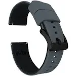 Smoke Grey Top / Black Bottom | Elite Silicone Watch Bands | BARTON