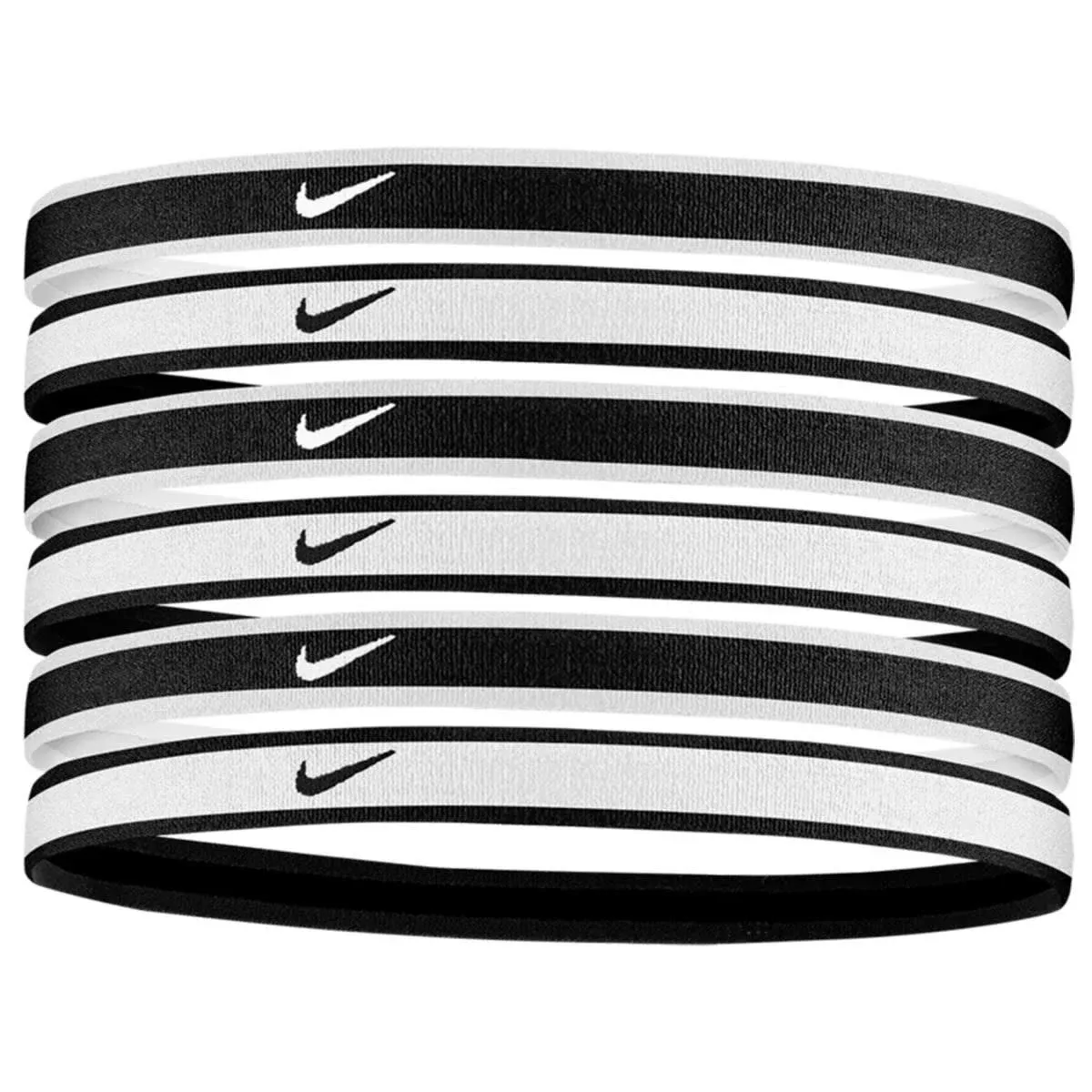 Nike Jacquard Headbands 6-Pack Women&#039;s White/Black Hairbands - OSFM