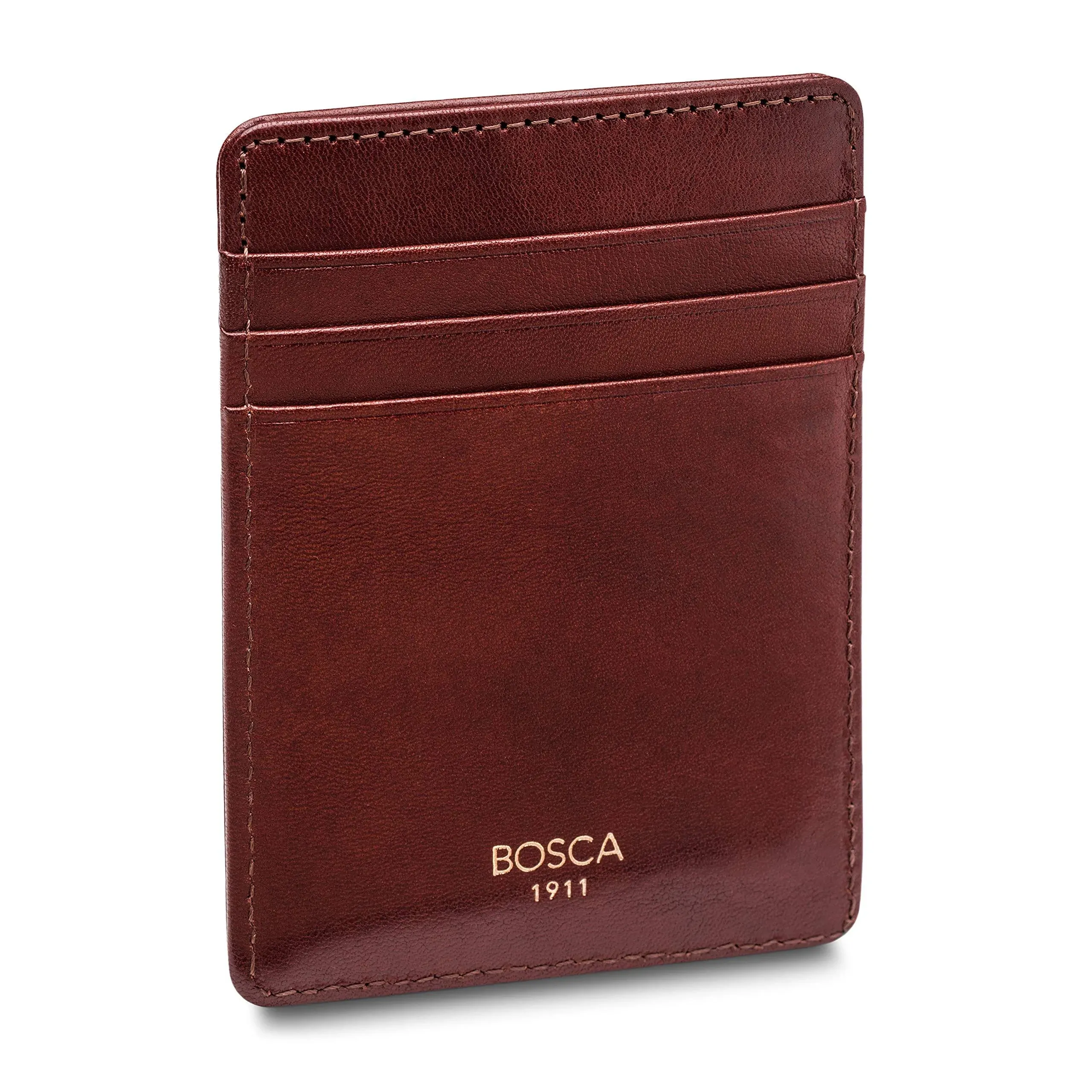 Bosca Old Leather Deluxe Front Pocket Wallet - Dark Brown