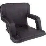 Home-Complete Stadium Seat Chair- Wide Bleacher Cushion with Padded Back Support, Armrests, 6 Reclining Positions and Portable Carry Straps